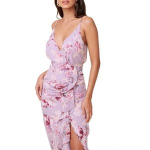 ASTR The Label Floral Ruffle Chiffon Dress